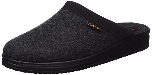 Fischer Herren Hausschuh Andy Pantoffel Anthrazit Gr. 40-46 