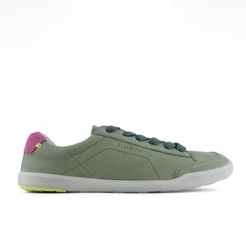 BLUSUN BLSN-500W Damen Barfuß Sneaker aus edlem Nubukleder und Veloursleder. green 