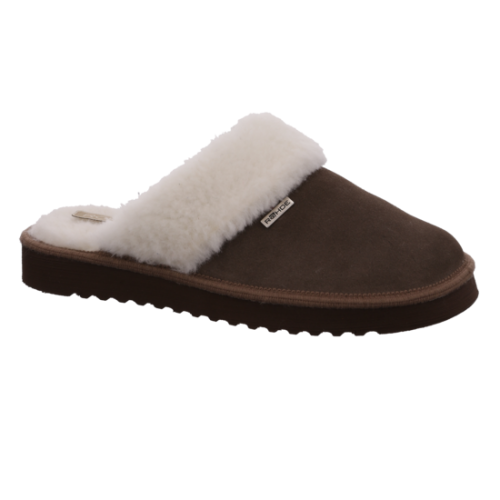 Rohde Damen Clog Lammfell Pantolette in Earth 