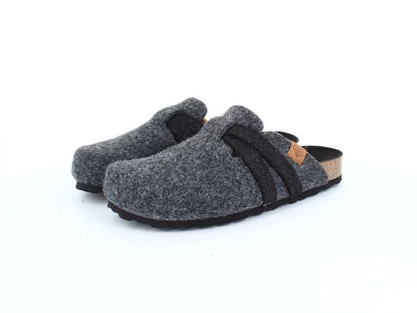 Damen Hausschuh Clog Schwarz 