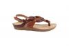 Damen Zehentrenner Sandale Cognac / Dunkelbraun 39