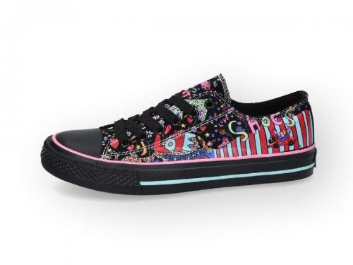 Dockers X-ART Canvas Sneaker schwarz/multi 